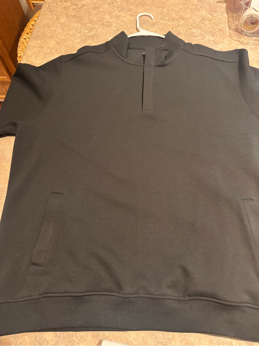 WAGGLE Men's Black Quarter-Zip Pullover Hoodie Super Soft - Well Made Golf ⛳️